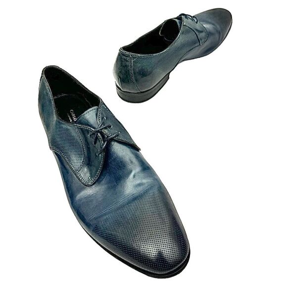 Carlo Pazolini Men's Blue Leather Oxford Dress Shoes -Size EU 42 US 9 Pre-Owned - Picture 7 of 9